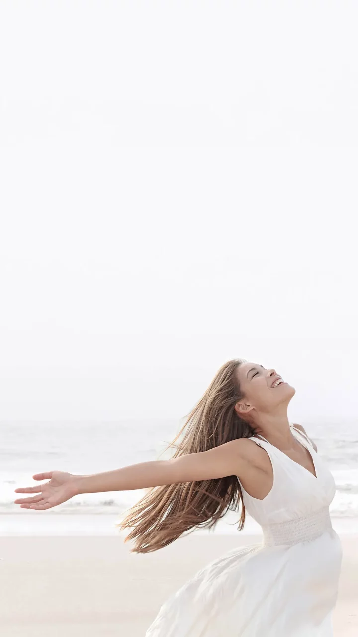 Pretty girl feel toxin free after simple easy colon cleansed and enjoy happy moment